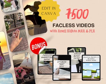 7500 Faceless Reels Videos Master Resell Rights & PLR Faceless Marketing Guide MRR PLR Digital Products Instagram Reels Videos