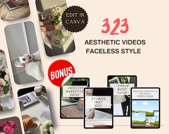 323 Aesthetic Faceless Reels Videos Master Resell Rights & PLR Faceless Marketing Guide MRR PLR Digital Products Instagram Reels Videos