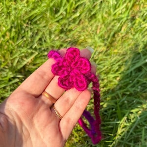 Purple-pink crochet headband