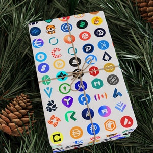 Wrapping Papers, Bitcoin Cryptocurrency Christmas Gift Wrap, Merry Cryptmas Present Wrap, Crypto Holiday Paper, Digital Money Xmas Wrapping,