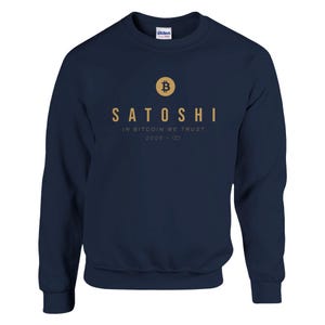 Satoshi Btc Bitcoin Sweatshirt, Black & Navy, Bitcoin Clothing, Bitcoin Apparel, Bitcoin Merch, Bitcoin Gift, Btc Sweater,Satoshi Btc Shirt