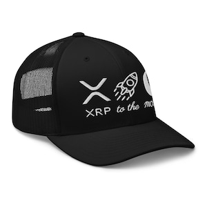 XRP Ripple To The Moon Cap with WHITE Embroidery, Unique XRP Gift, Xrp Ripple Baseball, Crypto Enthusiast Hat, Gift For Him, Trader Gift