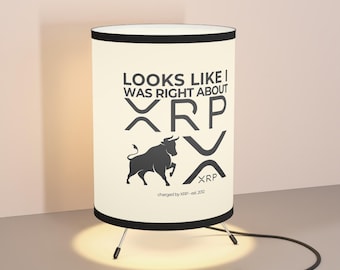 XRP Bull Crypto Lamp | Tripod Lamp with Printed Shade, US/CA plug,Desk Lamp,Xrp Ripple Decor,Unique Xrp Gift,Office Decor, Crypto Decor