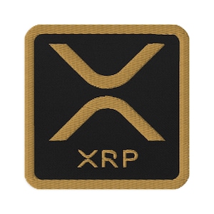 XRP Ripple Embroidered Patch - Cryptocurrency Sew On Iron On Patch Badge DIY Costume Crypto Digital Coin - Demogorgon Patches DP