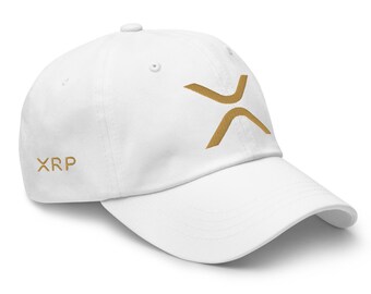 XRP Ripple Cap GOLDEN Logo Embroidery - Pink,Light Blue, White Colors,XRP Cap,Baseball Cap,Flexfit Hat,Xrp Merch,Crypto Gift,Gift for Him