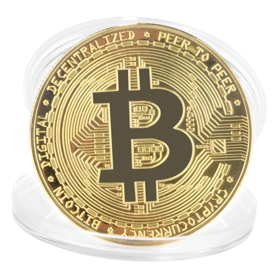 Bitcoin Münze gold in Box BTC (Neu und originalverpackt) in Perlen für