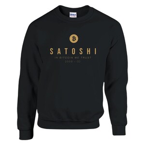 Satoshi Btc Bitcoin Sweatshirt, Black & Navy, Bitcoin Clothing, Bitcoin Apparel, Bitcoin Merch, Bitcoin Gift, Btc Sweater,Satoshi Btc Shirt