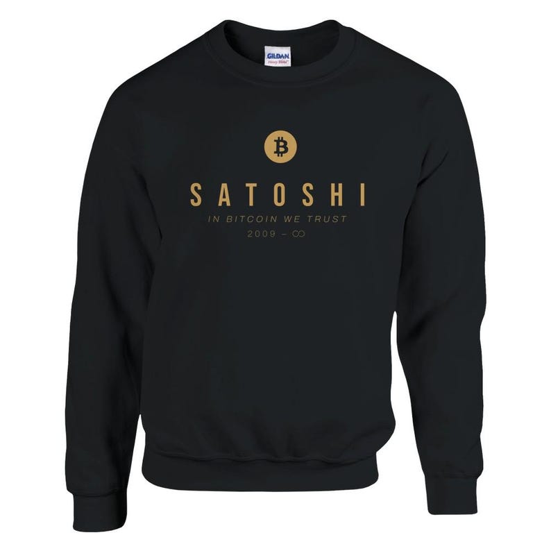 Satoshi Btc Bitcoin Sweatshirt, Black & Navy, Bitcoin Clothing, Bitcoin Apparel, Bitcoin Merch, Bitcoin Gift, Btc Sweater,Satoshi Btc Shirt