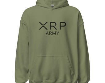 XRP Army Hoodie - Color Options, XRP Ripple Clothing, Xrp Apparel, XRP Ripple Merch, Xrp Ripple Gift, Xrp Pullover, Xrp Gift for Him