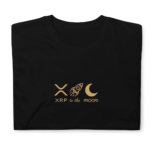 Cool XRP Ripple To The Moon GOLDEN T-shirt imprimé, chemise XRP tendance, chemise Xrp drôle, cadeau unique Xrp Ripple pour lui, vêtements Xrp