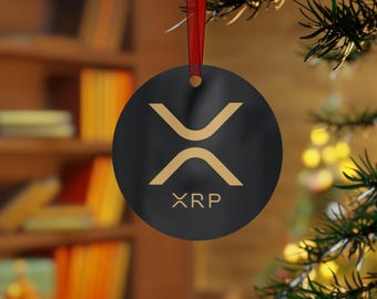 XRP Logo Metal Ornament | Cryptocurrency Holiday Decoration, Xrp Ornament, Xrp Xmas Tree Decor, Xmas Gift for Him, Xrp Stocking Stuffer
