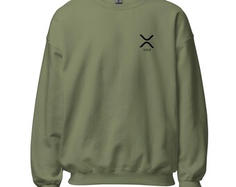 Chic XRP Ripple Sweatshirt with BLACK Logo, Xrp Clothing, Xrp Apparel, XRP Ripple Merch, Xrp Ripple Gift, Xrp Sweater, Xrp Shirt, Xrp Fans
