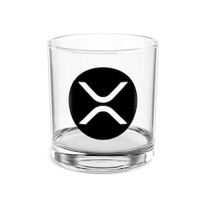 XRP Ripple Rocks Glass, 10oz - Crypto Drinkware, Whiskey Glass, Bar Accessories, Unique Gift, Gift for Him, Xrp Merch, Xrp Design