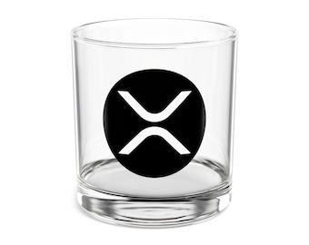 XRP Ripple Rocks Glass, 10oz - Crypto Drinkware, Whiskey Glass, Bar Accessories, Unique Gift, Gift for Him, Xrp Merch, Xrp Design