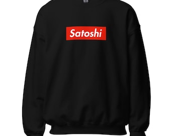 Satoshi Graphic Print Sweatshirt - Sweater for Bitcoin and Crypto Enthusiasts, Satoshi Pullover Tee