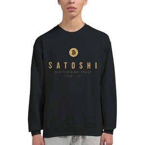 Satoshi Btc Bitcoin Sweatshirt, Black & Navy, Bitcoin Clothing, Bitcoin Apparel, Bitcoin Merch, Bitcoin Gift, Btc Sweater,Satoshi Btc Shirt