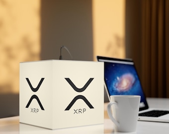 XRP Cube Lamp, Desk Lamp, Xrp Ripple Decor, Crypto Decor, Minimal Gamer Room Gift, Stocking Stuffer, Unique Xrp Ripple Gift,Xrp Office Decor