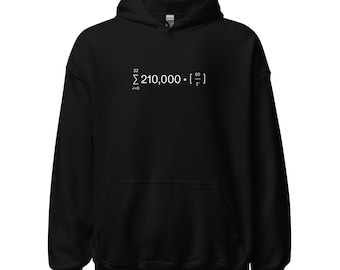 Bitcoin Halving Equation Hoodie with White Print - Crypto Trader Gift, BTC Graphic Pullover
