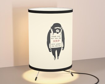 XRP protest chimp design Tripod Lamp - US\CA plug, Xrp Will Power The World,Desk Lamp,Xrp Ripple Decor, Xrp Ape,Unique Xrp Gift,Xrp Monkey
