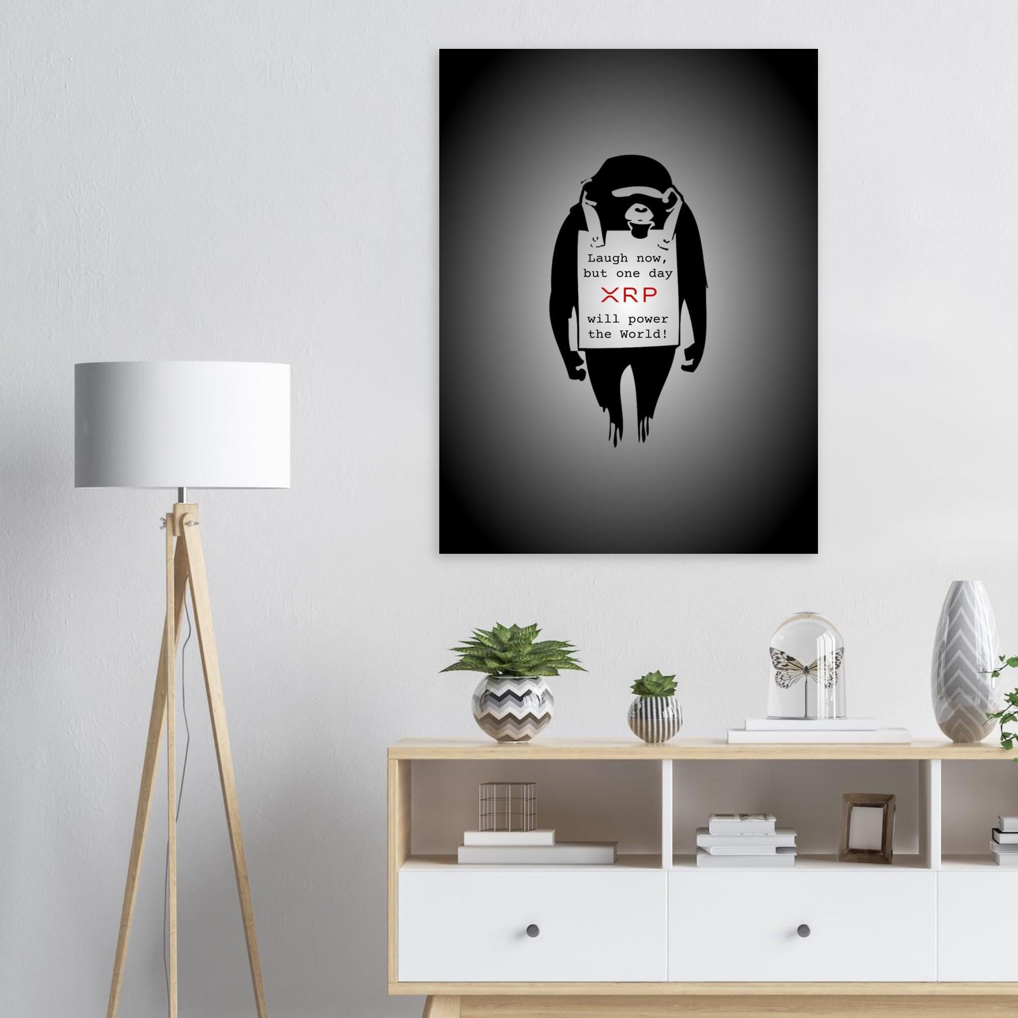 XRPポスターは今は笑えるが、いつかXRPが主導権を握る日が来る - バンクシー風XRPアート、XRPウォールアート、XRPデザインホームデコレーション、ユニークなウォールデコレーション  - Etsy 日本