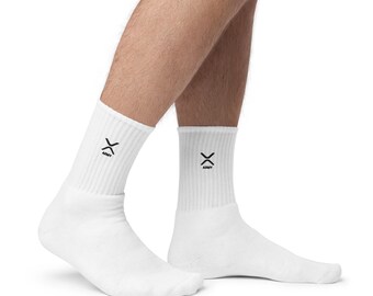 XRP Army Socks with Black Logo Embroidery, Embroidered Crypto Socks, Cryptocurrency Enthusiast Gift, XRP Ripple Merchandise