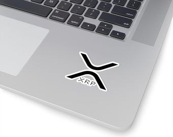 Black XRP Ripple Sticker - 4 Size Options, Kiss-Cut Stickers, Crypto Currency Decal Sticker, XRP Logo Sticker,Laptop Decal,Phone Sticker