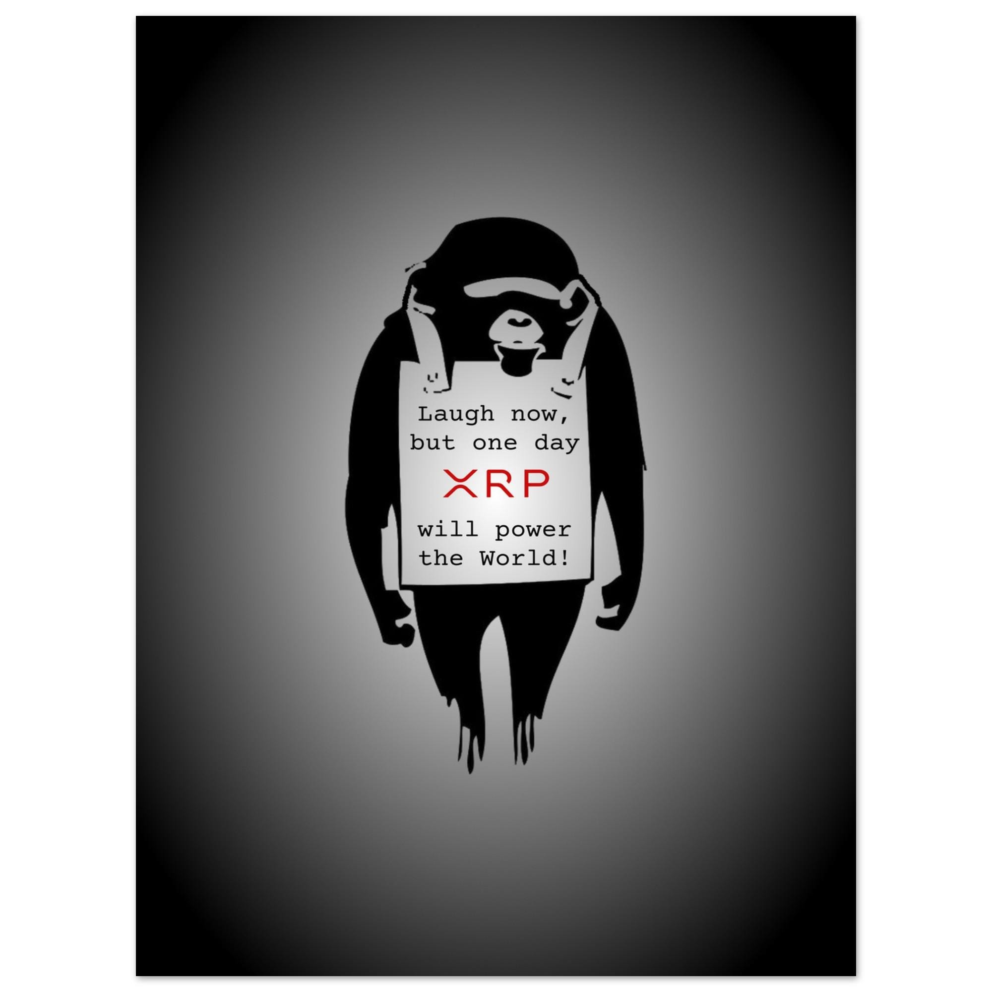 XRPポスターは今は笑えるが、いつかXRPが主導権を握る日が来る - バンクシー風XRPアート、XRPウォールアート、XRPデザインホームデコレーション、ユニークなウォールデコレーション  - Etsy 日本