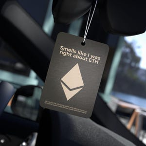 Ethereum ETH Car Air Freshener, Perfect Stocking Stuffer and Crypto Gift, Festive Christmas Present in Pine, New Car & Black Ice Scents