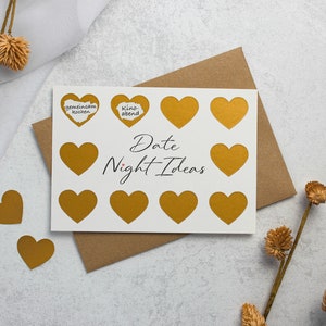 Rubbelkarte Date Night Ideas | Rubbellos zum Selbstausfüllen | Geschenkidee Freund / Freundin | Geschenk Karte Jahrestag | personalisierbar
