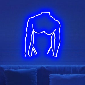 Man Body Neon Sign, Christmas gift,Man Bedroom Wall Decor, Masculine Art, Muscle Fitness Light Sign, Gay Love Art, Male Body Art,Custom Neon