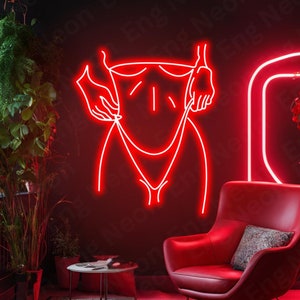 Sexy Woman Neon Sign, Christmas gift, Gamer room wall decor, Pink Neon Sign, Neon Wall Decor, Valentine&#39;s Day Gift, Sexy Body, Sexy Girl
