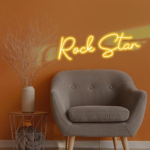 Neon Light Rock and Roll Sign, Music Studio, Room Decor, Home Party, Bar Decoration, Pub Club Wall Hanging, Christmas gift, Rock Star Text