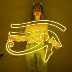 Ra Eyes Led Sign, Egypt Eye Neon Sign, Egypt Led Decor, Religious Symbol, Ancient Egypt, Egyptian art, Ra Eyes art, Custom Neon Sign