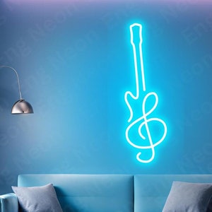 Guitar Neon Sign, Christmas gift, Music Room Decor, Bar Neon sign, Music Studio Decor, Neon Sign Wall Art, Led Lights, Music Neon Sign,Music