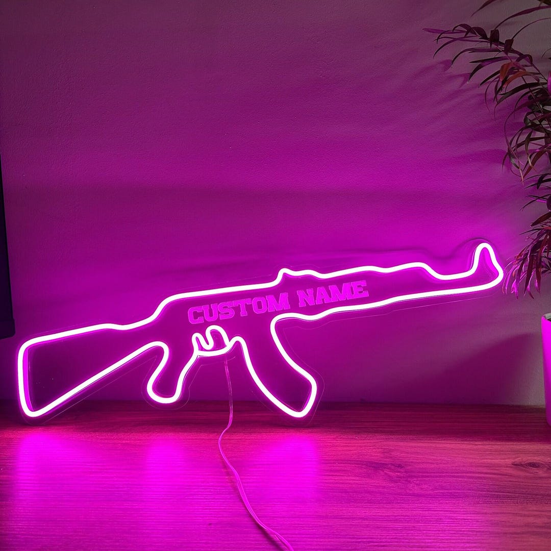 Custom Ak47 Neon Sign, Ak Led Sign, Gift for Gamer, Custom Gun Neon ...
