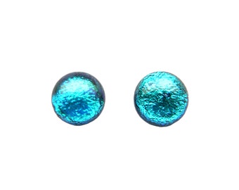 Handcrafted Genuine Dichroic Glass Stud Earrings