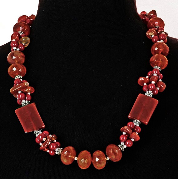 Colorful Long Vintage Necklace - image 1