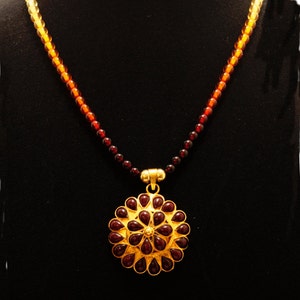 Garnet, Matte Gold, Ombre Beads image 2