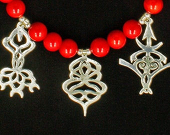 Goddess Necklace - Sterling & Red Coral