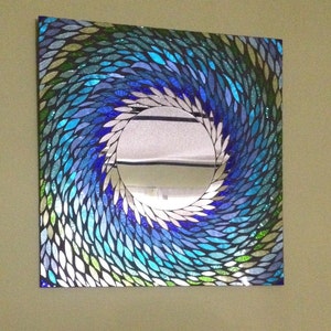 Mosaic Mirror stained glass Blue and Green