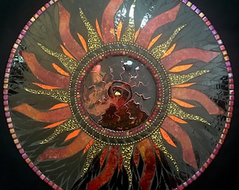 16” Stained glass Mosaic Sun Mandala