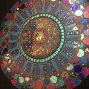 16 Stained glass Mosaic Sun Mandala image 3
