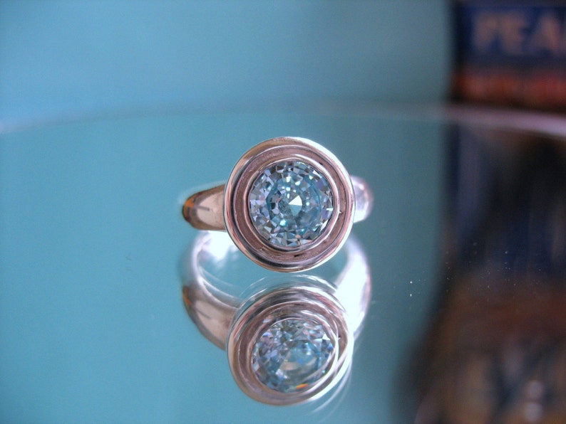 Silver And Icy Blue Ring Size 6 image 3