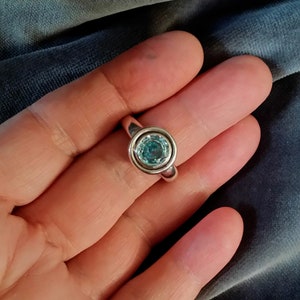 Silver And Icy Blue Ring Size 6 image 7