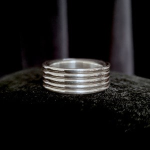 Heavy Sterling Silver Five Band Ring