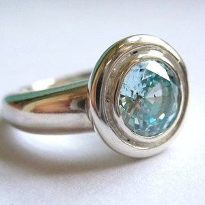 Silver And Icy Blue Ring Size 6 image 1