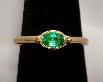 Emerald And 14k Gold Ring