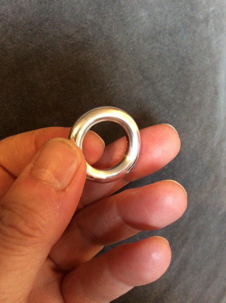 Super Big Round Silver Ring Etsy