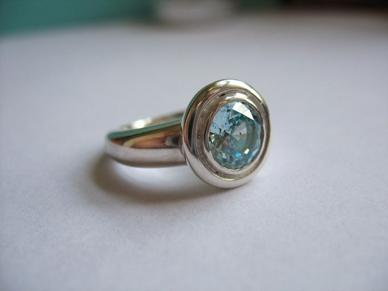 Silver And Icy Blue Ring Size 6 image 2