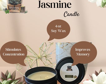 Jasmine Scented Soy Candle - 8oz or 4oz options